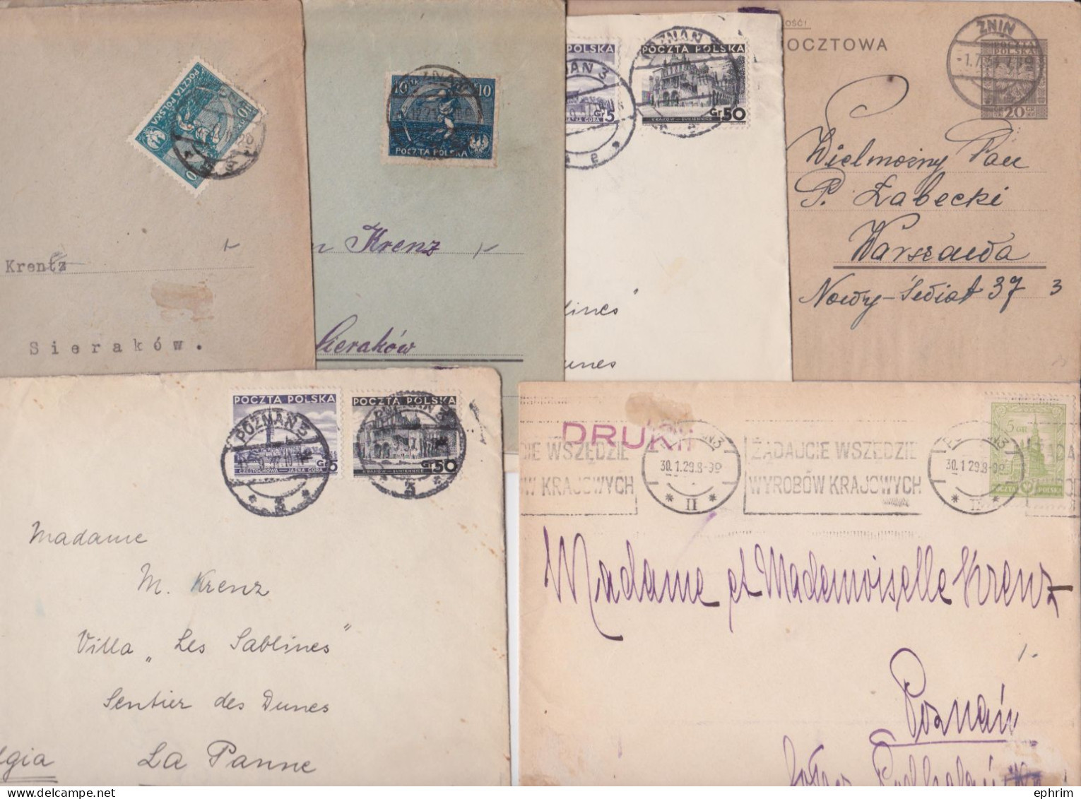 Pologne Polska Poland Polen Lot De 35 Lettres Anciennes Timbre Stamp Old Mail Cover Before 1950 Alte Brief Briefmarke - Storia Postale