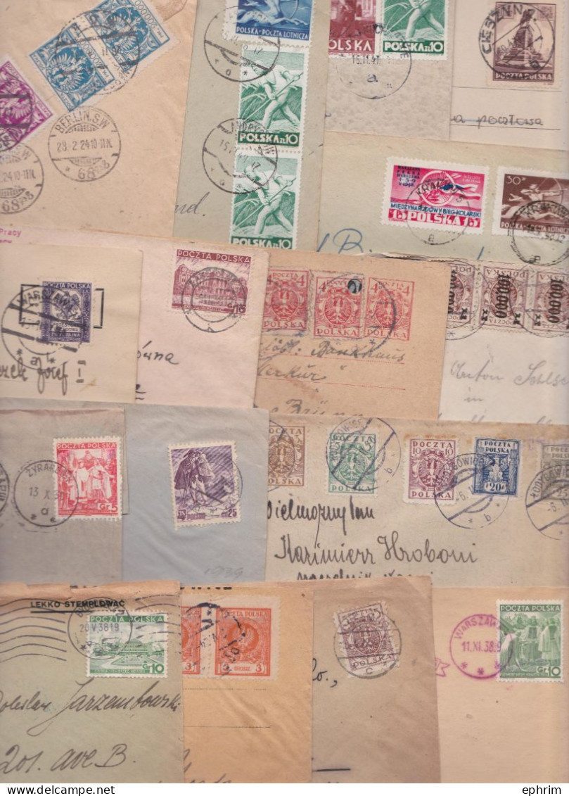 Pologne Polska Poland Polen Lot De 35 Lettres Anciennes Timbre Stamp Old Mail Cover Before 1950 Alte Brief Briefmarke - Briefe U. Dokumente