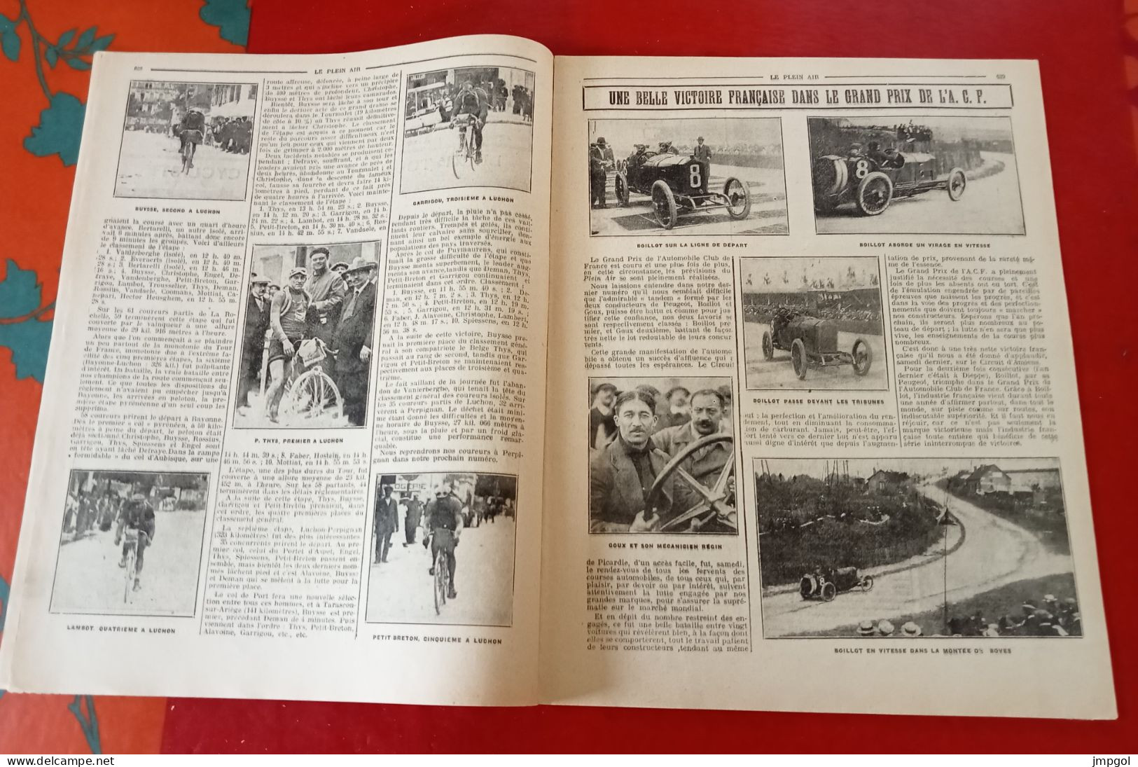 Le Plein Air N°197 Juil. 1913 Tour De France Thys Buysse Petit Breton Garrigou  Boillot Prix ACF Picardie Moreuil Boves - 1900 - 1949