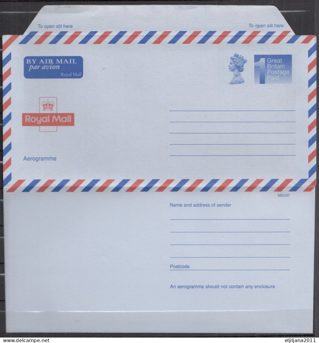 Great Britain - GB / UK, QEII ⁕ BY AIR MAIL Aerogramme, Royal Mail M03/97 ⁕ Unused Cover - Luftpost & Aerogramme