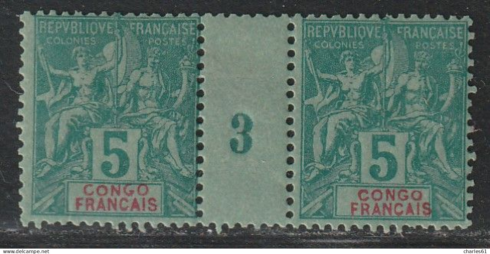 CONGO - MILLESIMES - N°24 * (1893) 5c Vert - Neufs