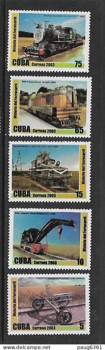 CUBA 2003 TRAINS  YVERT N°4097/4101 NEUF MNH** - Trains