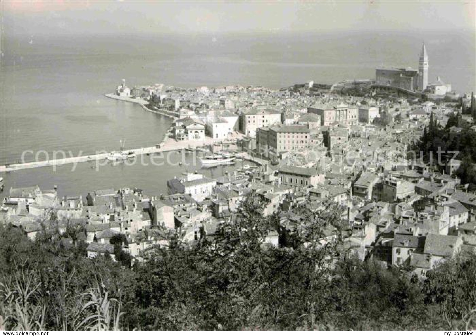 72689777 Piran Panorama Blick Aufs Meer Hafen Altstadt Piran - Slovénie