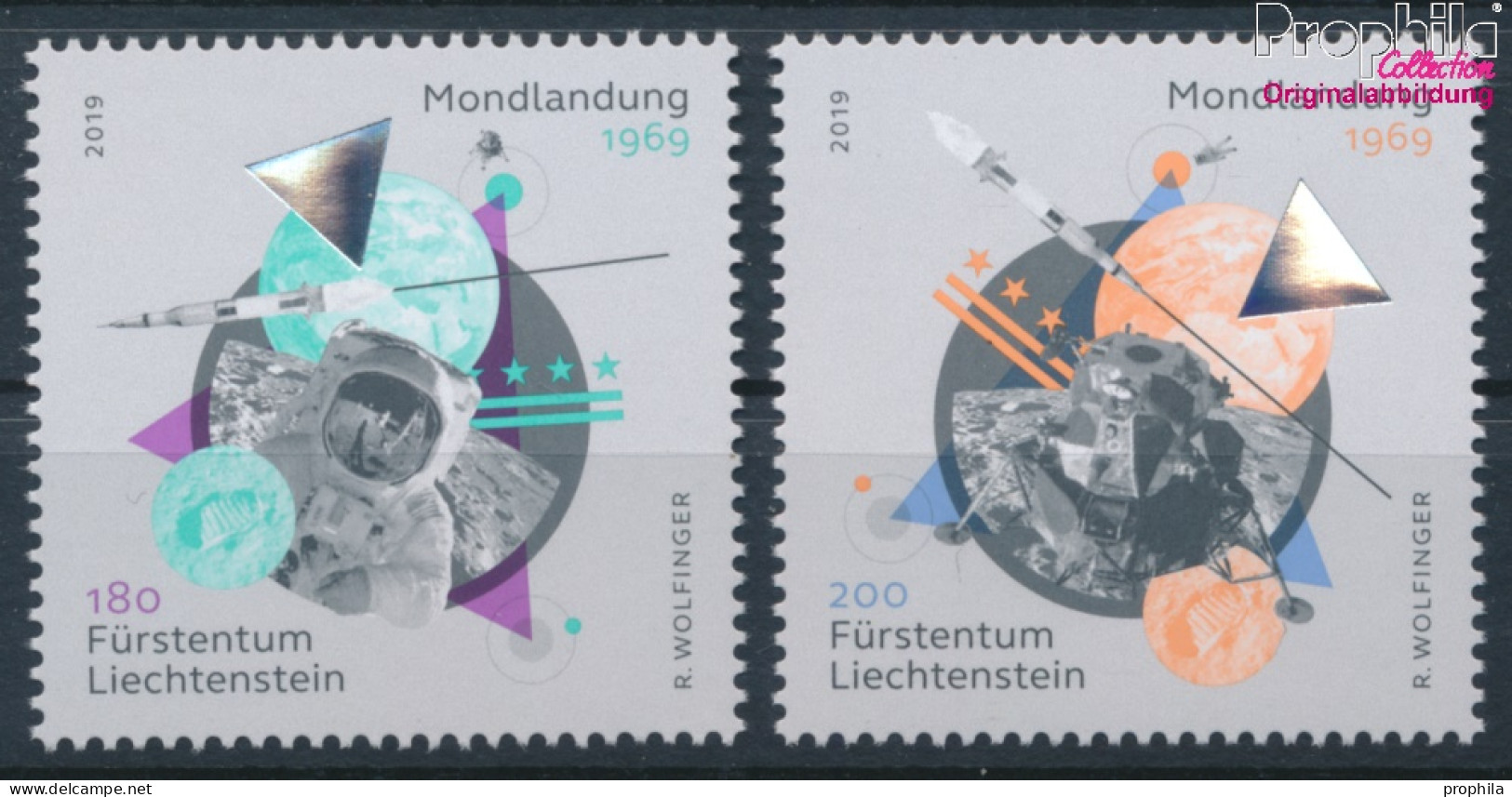 Liechtenstein 1940-1941 (kompl.Ausg.) Postfrisch 2019 Erste Bemannte Mondlandung (10391333 - Unused Stamps