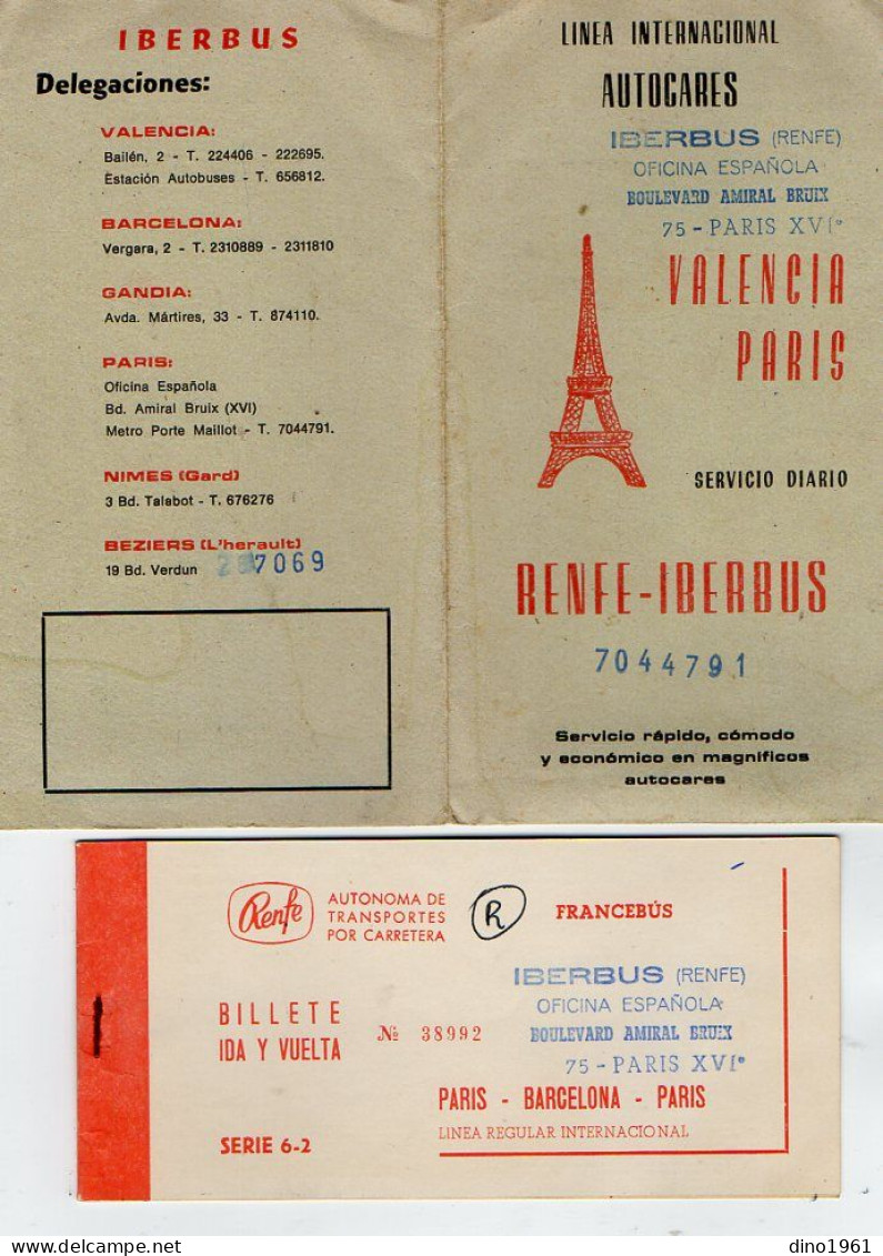 VP23.118 - 1973 - Linea Internacional Autocares ( Autocars ) RENFE - IBERBUS /  VALENCIA - BARCELONA - PARIS - Transport