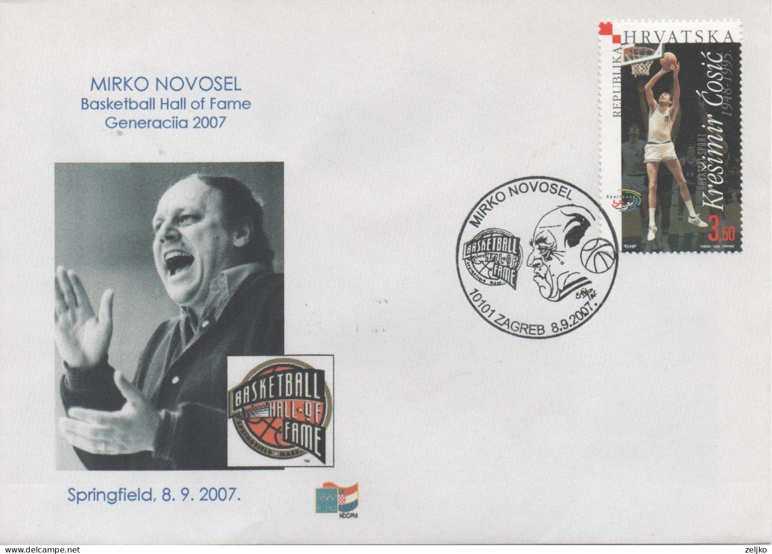 Croatia, Basketball, Coach M. Novosel In Hall Of Fame Springfield 002 - Basket-ball