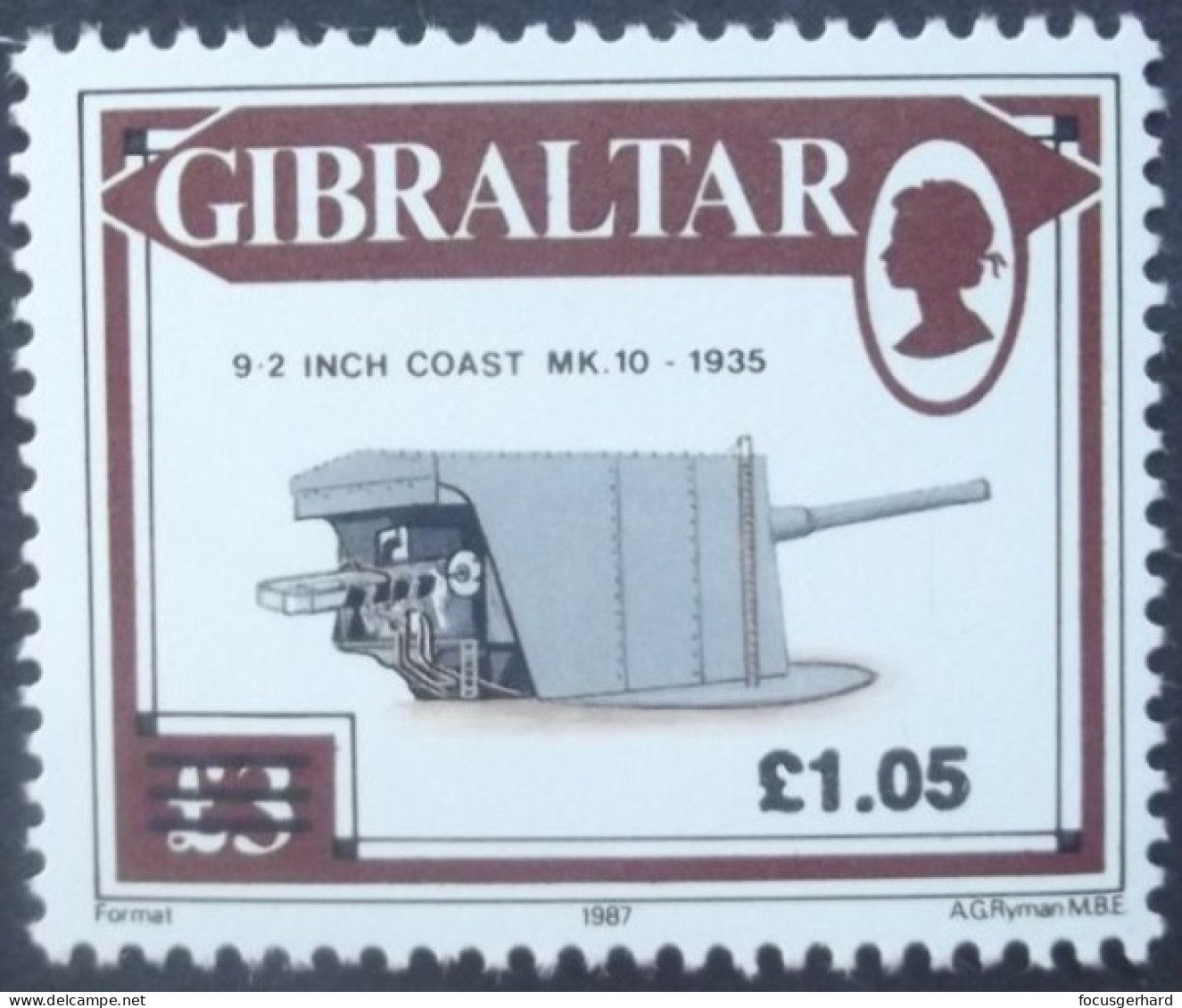 Gibraltar   Freimarke:Geschütze   1991 ** - Gibraltar