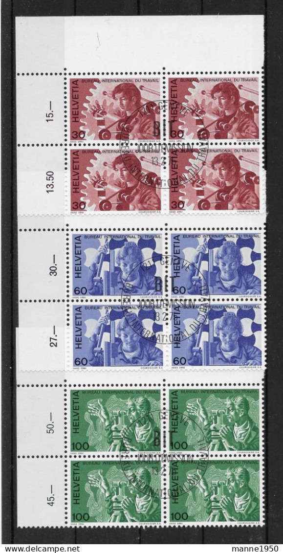 Schweiz 1975 BIT Mi.Nr. 105/07 Kpl. 4er Blocksatz Gestempelt - Officials