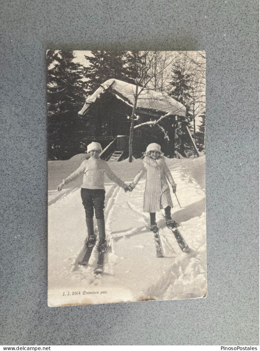 Premiers Pas Carte Postale Postcard - Wintersport