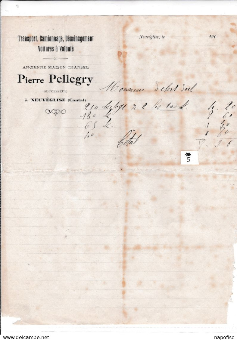 15-P.Pellegry...Transport, Camionnage, Déménagement.....Neuvéglise...(Cantal)...191. - Transports