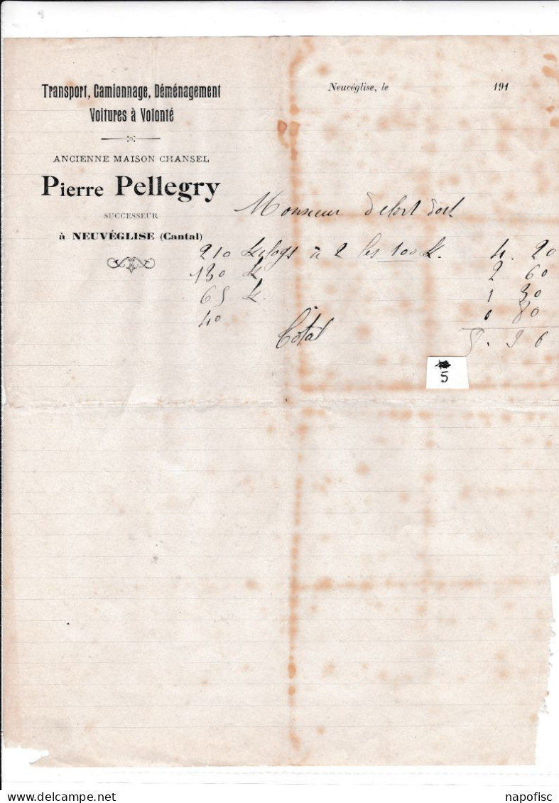 15-P.Pellegry...Transport, Camionnage, Déménagement.....Neuvéglise...(Cantal)...191. - Transport