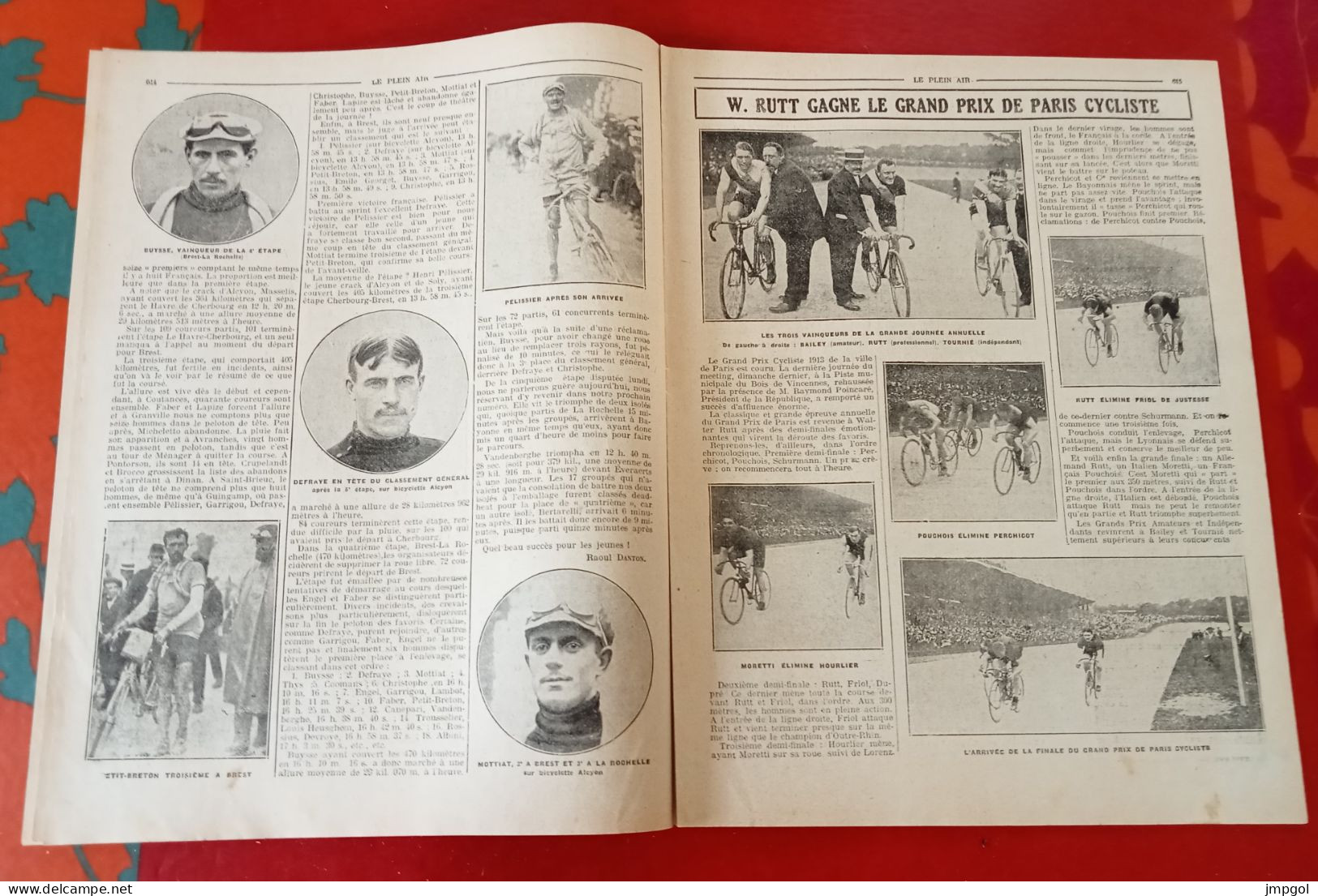 Le Plein Air N°196 Juil. 1913 Tour De France Pelissier Buysse Petit Breton Auto GP ACF Nazzaro Brindejonc Des Moulinais - 1900 - 1949