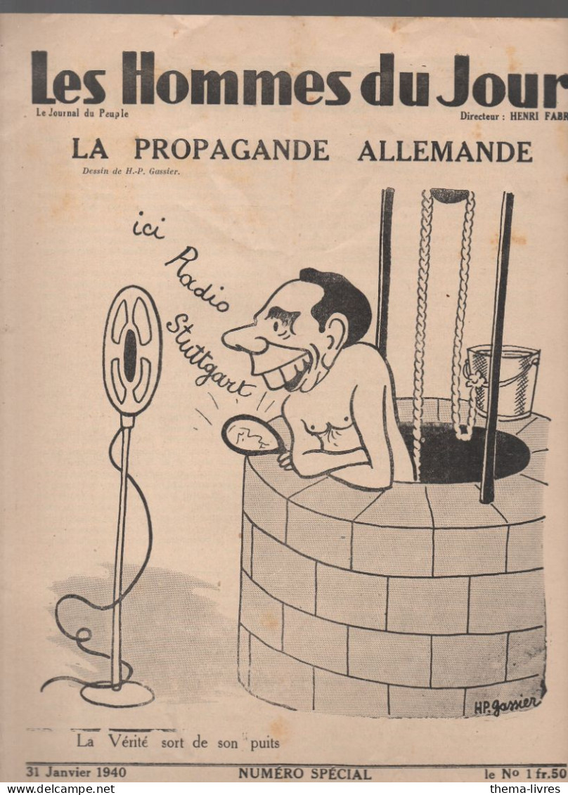 Revue LES HOMMES DU JOUR  N°special Janvier 1940 Carticature De GOEBBELS  Par GASSIER CAT1082 /SP)) - 1900 - 1949