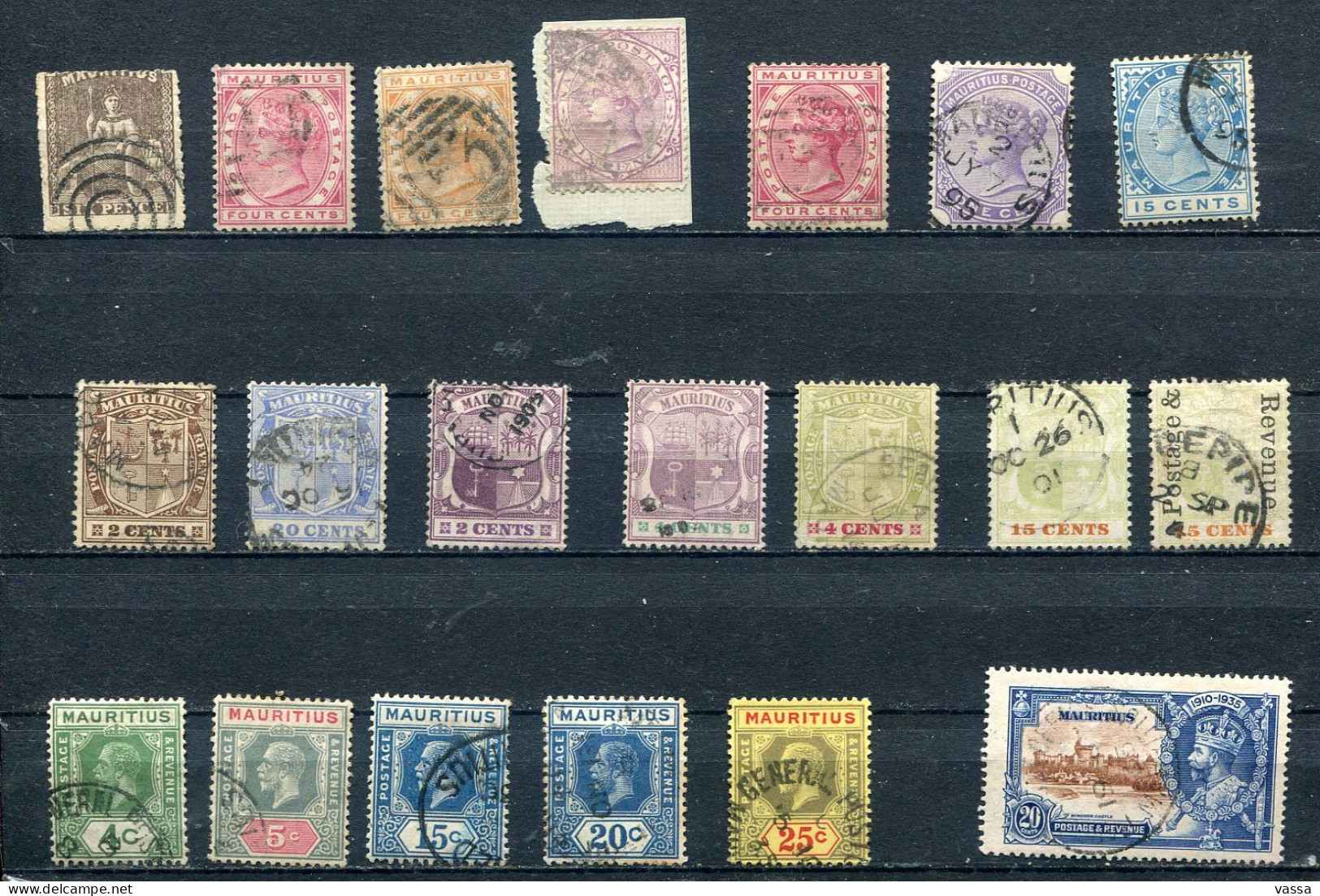 MAURITIUS  - Lot Of  19 Old Used Stamps + 1 NATAL -  MAURICE Lot Classiques Obl. - Mauritius (...-1967)