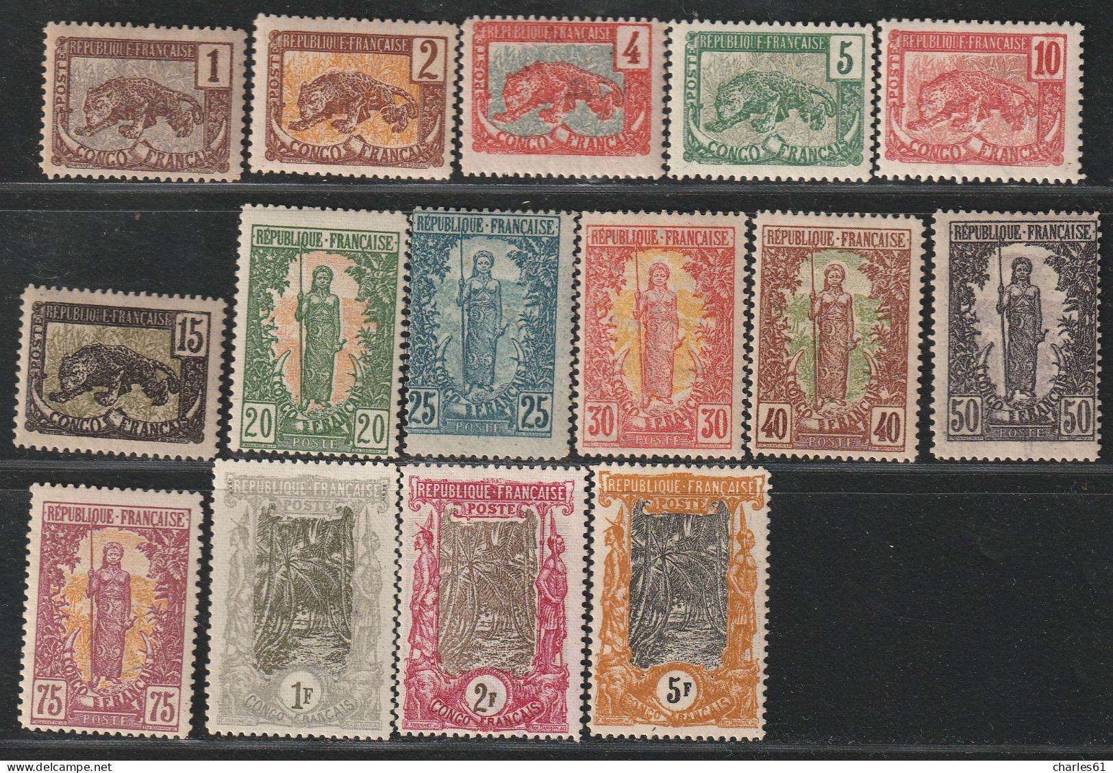 CONGO - N°27/41 * (1900-04) - Unused Stamps