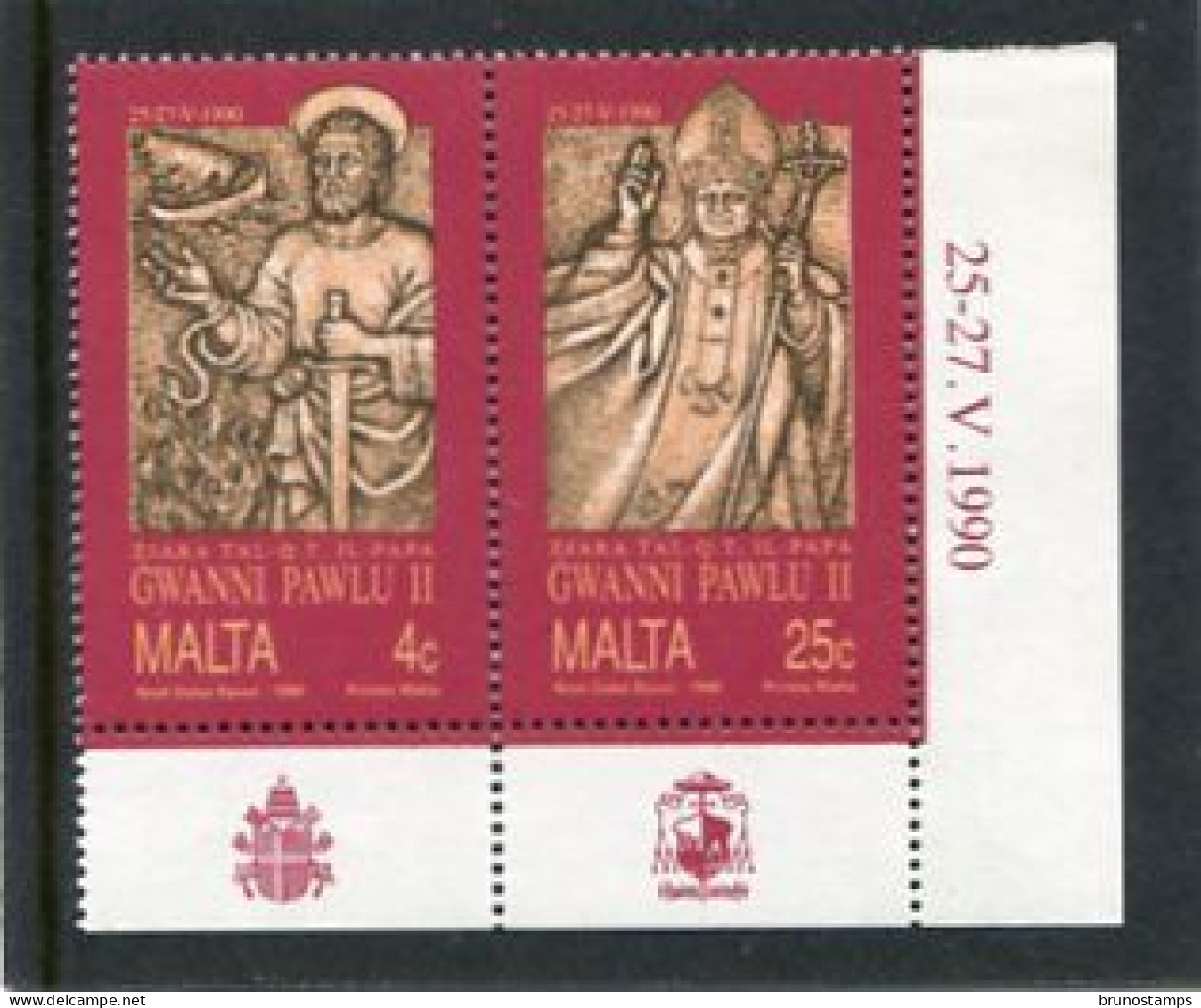 MALTA - 1981  VISIT OF POPE PAIR  MINT NH - Malte