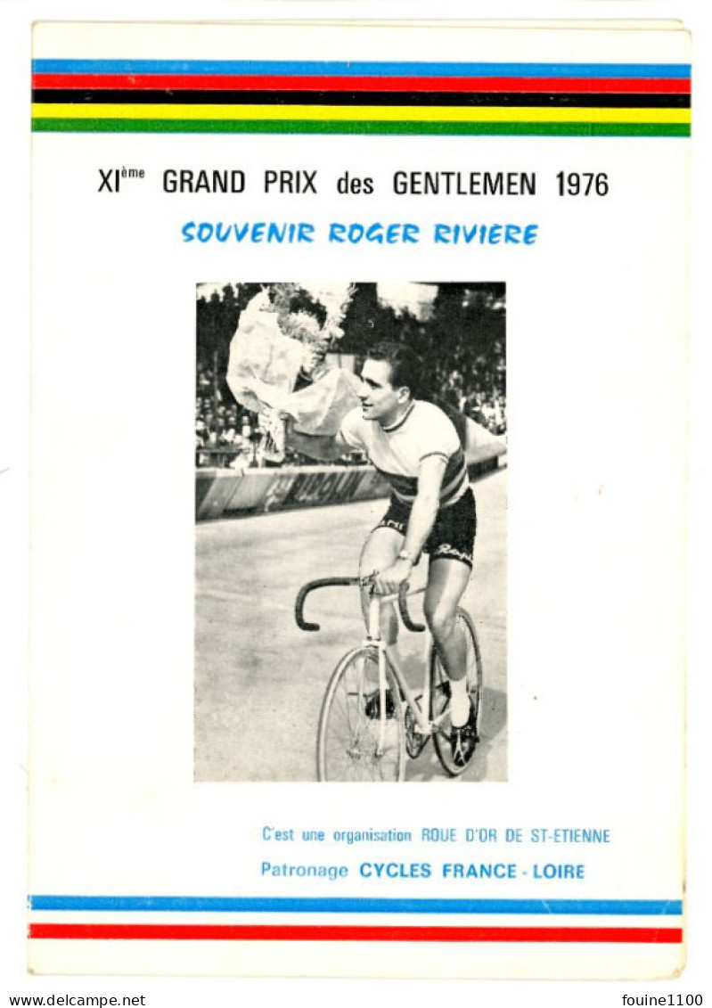 MENU An 1976 Souvenir ROGER RIVIERE Cycliste Cyclisme Vélo à ANDREZIEUX BOUTHEON Château De La Ferrière / Novotel - Menükarten