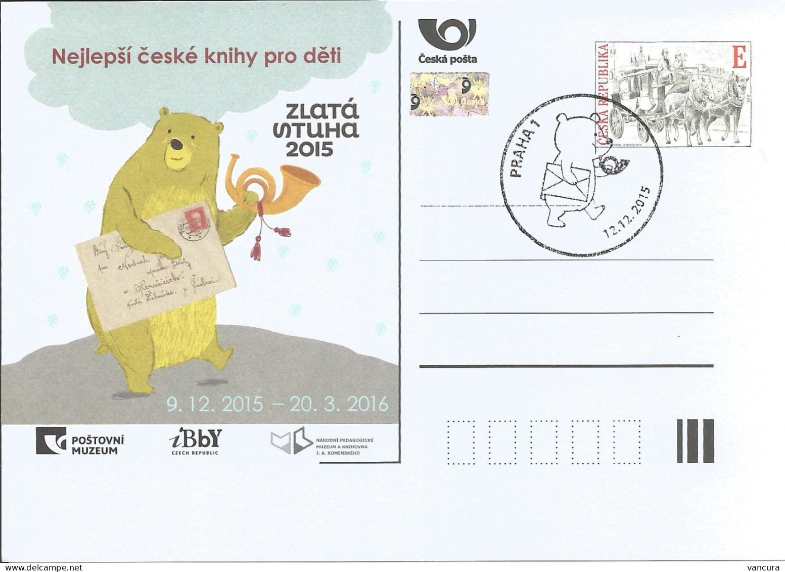 CDV PM 108 Czech Republic Exhibition In Post Museum - Illustrations For Children's Books 2015 Bear As A Postman - Bears