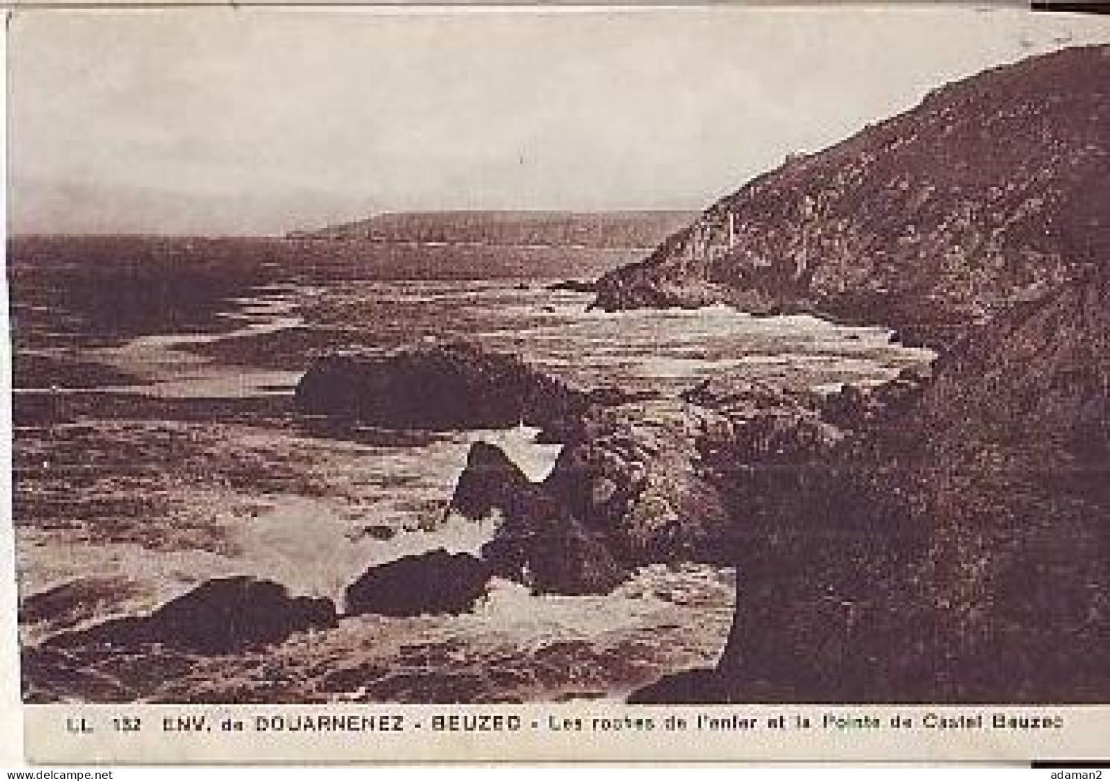 Beuzec   P14    CPA 9X14    Les Rochers De L'Enfer Et La Pointe De Castel Beuzec ( Carte Coupée ) - Beuzec-Cap-Sizun