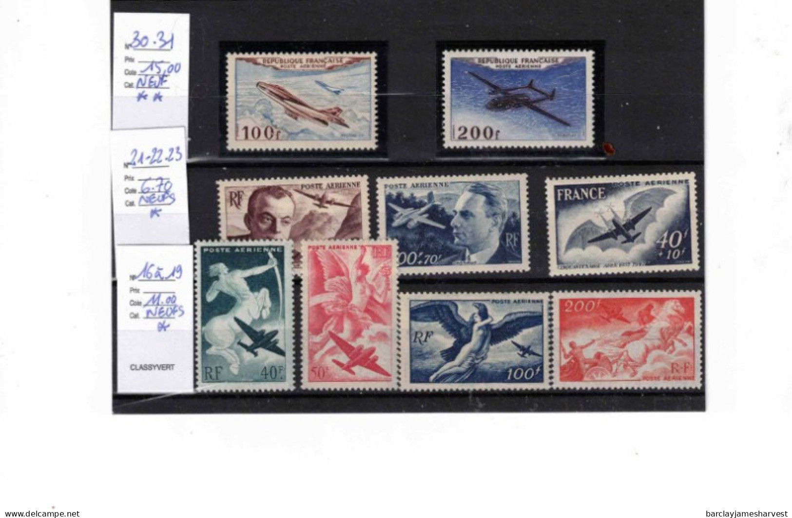 Lot De Timbres De France  Poste Aérienne En Neuf** Et Neuf* - 1927-1959 Ungebraucht