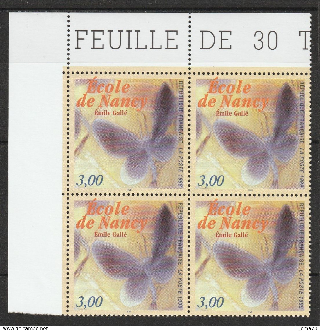 N° 3246 Cinquantenaire De L'Ecole De Nancy: Beau Bloc De 4 Timbres Neuf Impeccable - Unused Stamps