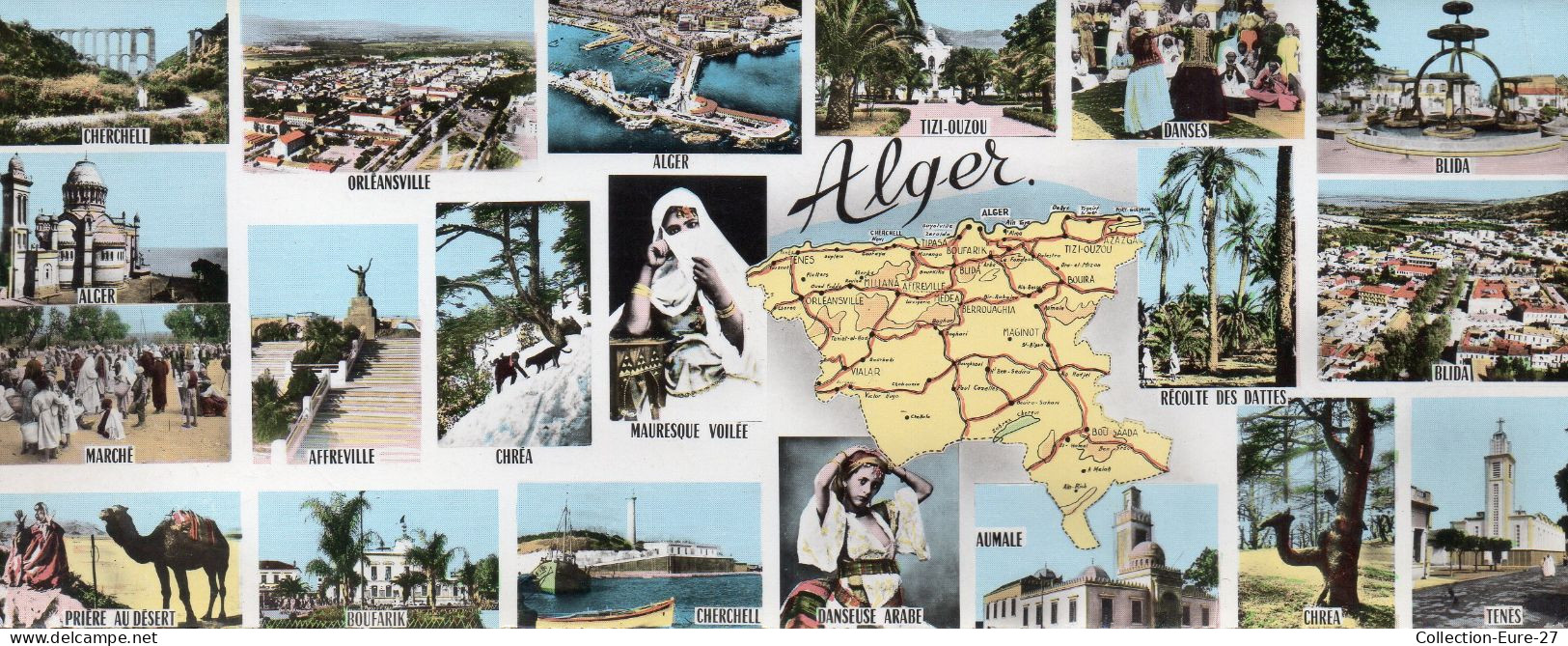 (16/05/24) ALGERIE-CPSM ALGER - CARTE LONGUE PANORAMIQUE - Algerien