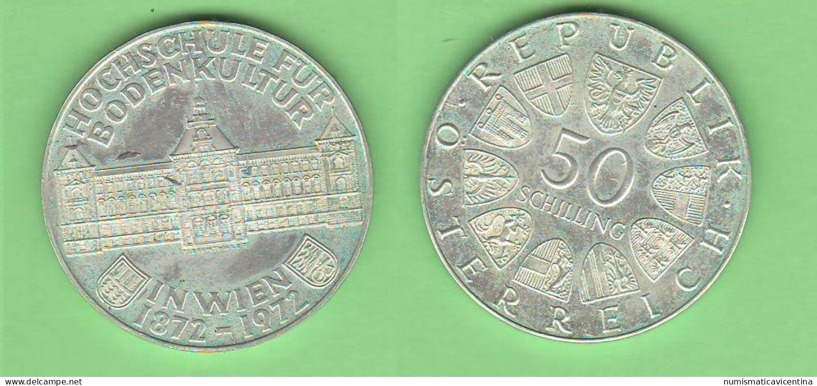 Austria Österreich 50 Schilling 1972 WIEN UNIVERSITY Silver Coin - Autriche