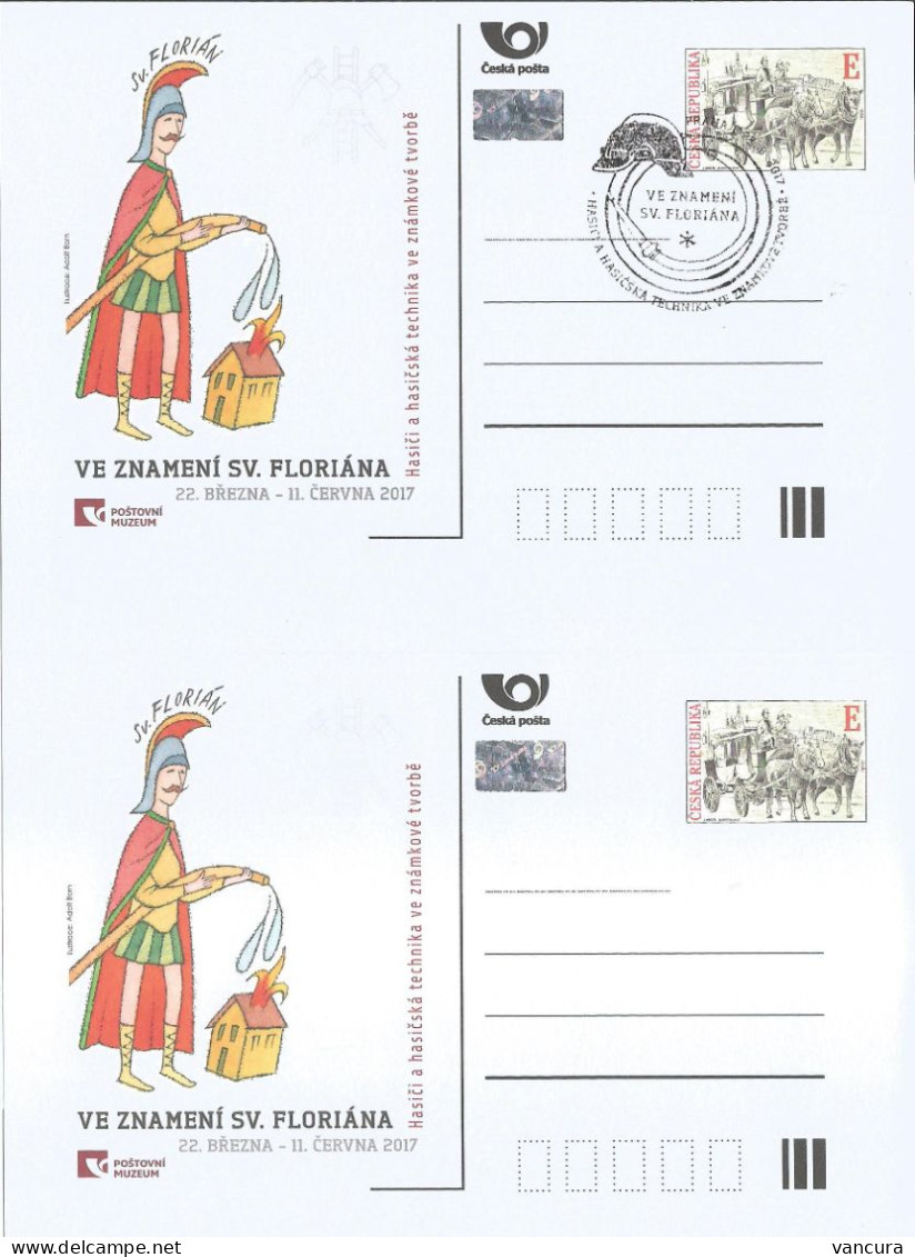 CDV PM 116 Czech Republic Firefighters On Stamps Exhibition In The Post Museum 2017 Firemen St Florian - Sapeurs-Pompiers