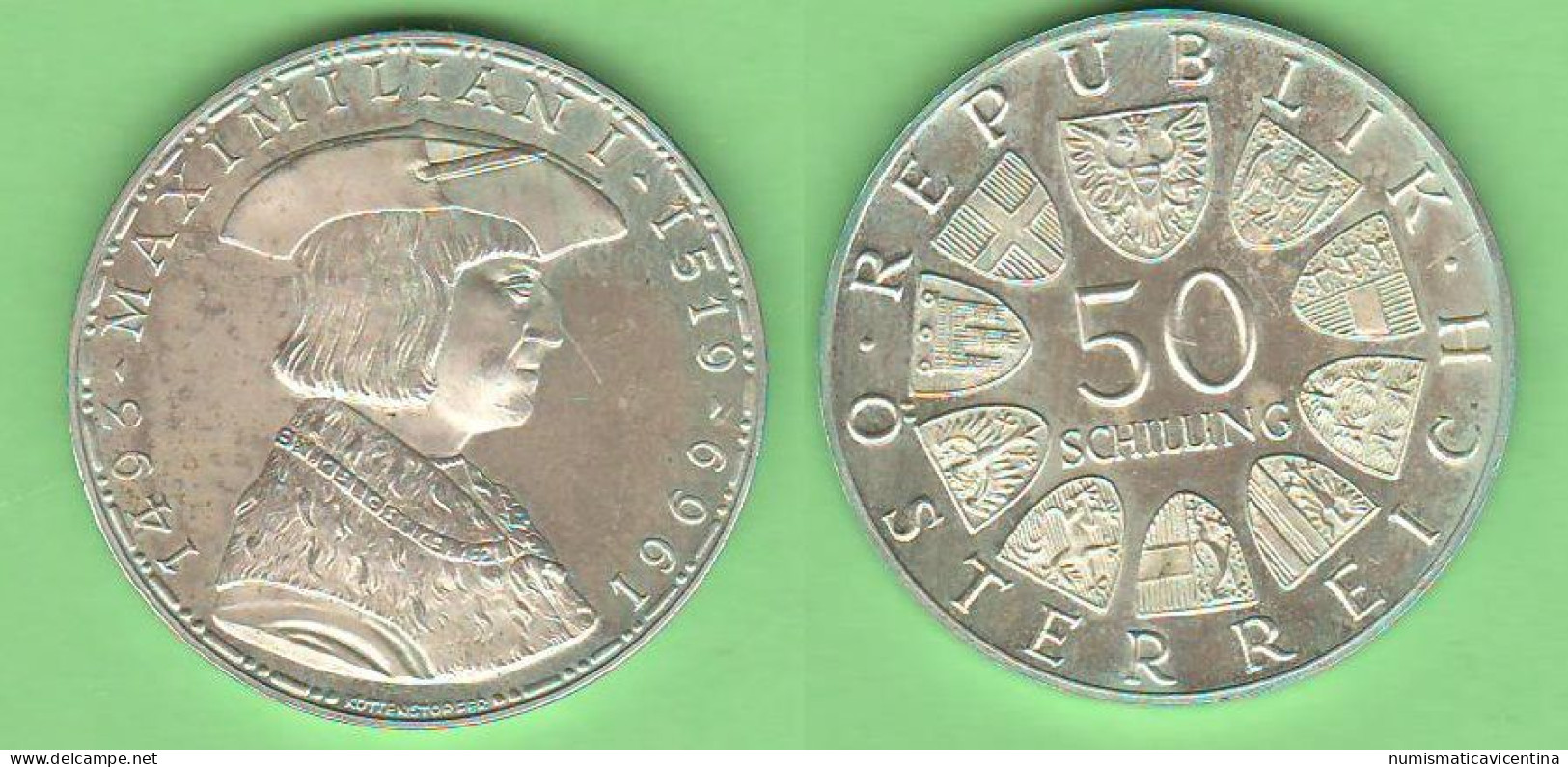 Austria Österreich 50 Schilling 1969 Maximilian I° Silver Coin - Austria