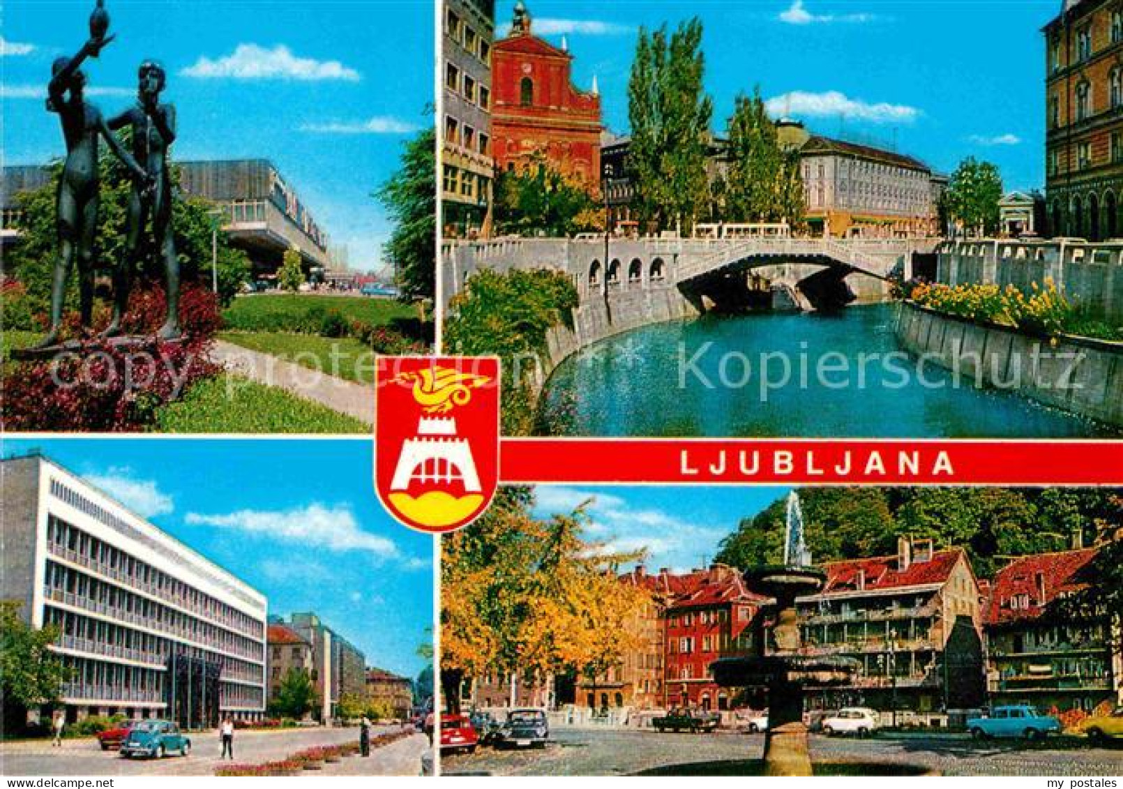 72686528 Ljubljana Ortspartien Bruecke Fluss Ljubljana - Slovenië