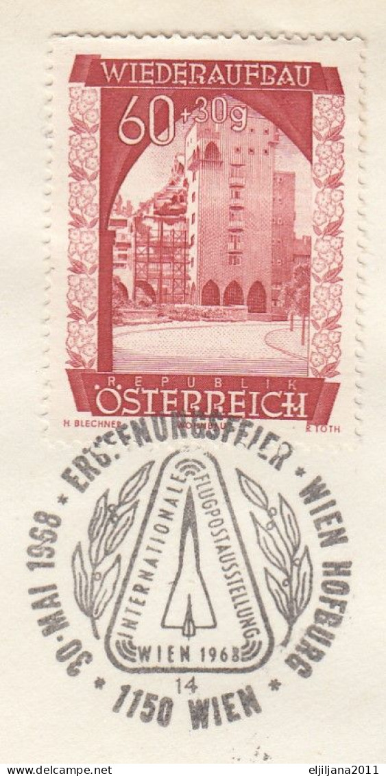 ⁕ Austria 1968 ⁕ WIEN - Nice Envelope With Commemorative Postmarks ⁕ FLUGPOSTAUSSTELLUNG - Lettres & Documents