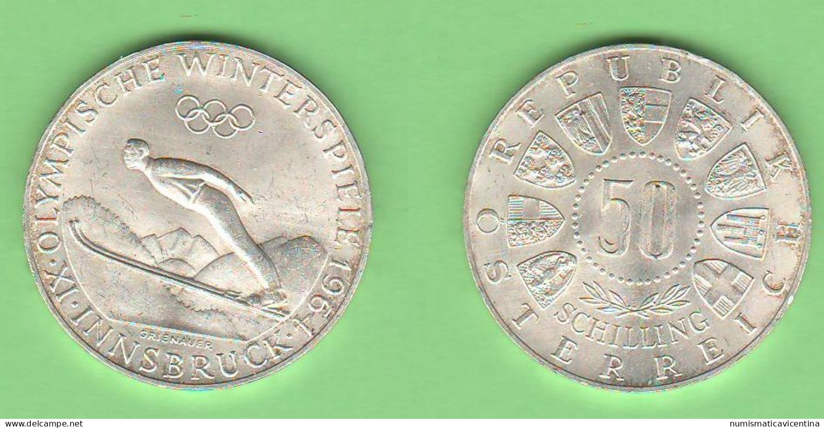 Austria Österreich 50 Schilling 1964 Innsbruck Winter Spiele Silver Coin - Austria