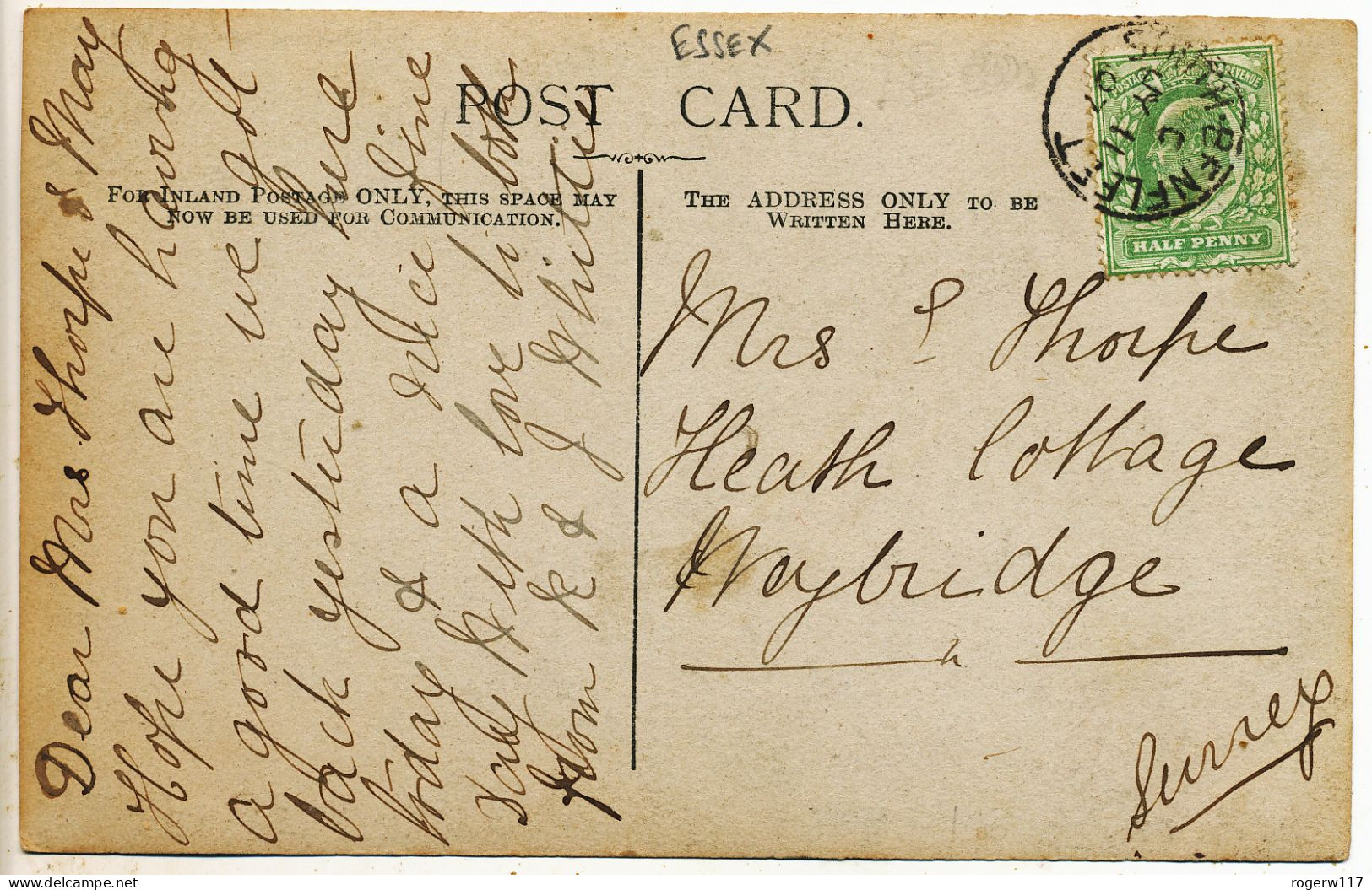 Canvey Island Church, 1907 Postcard - Andere & Zonder Classificatie