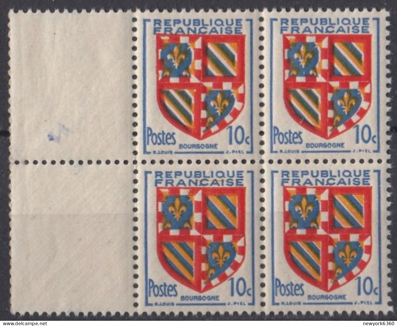 1949 FRANCE N** 834 MNH Bloc De 4 - Neufs