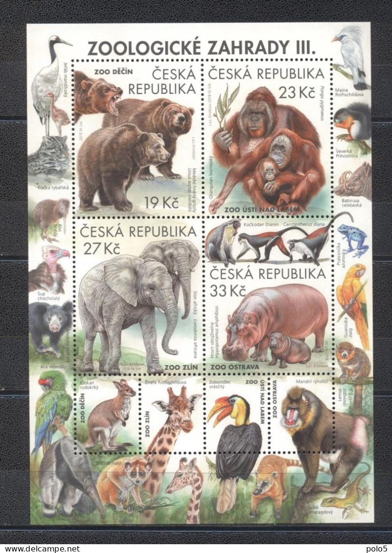 Tchequie 2019-Nature Protection Zoological Gardens M/Sheet - Unused Stamps
