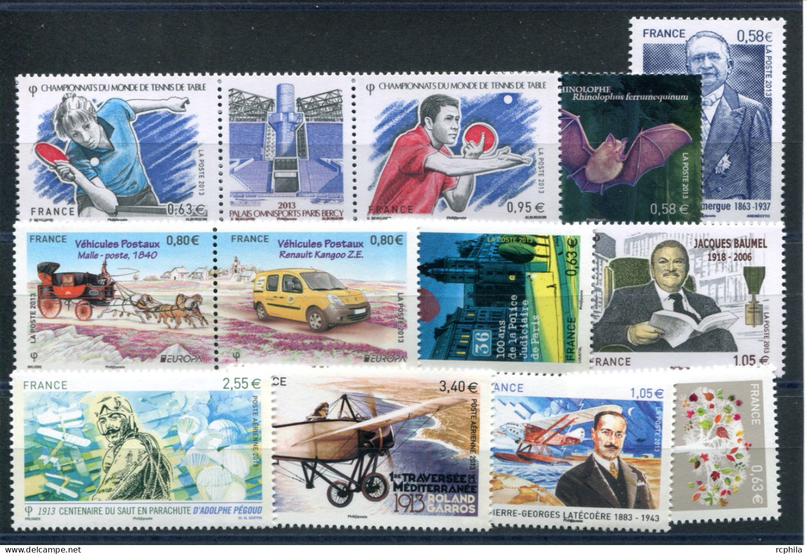 RC 27651 FRANCE 2013 LOT DE TIMBRES EN EURO A LA FACIALE 13,65€ NEUFS ** MNH TB - Unused Stamps