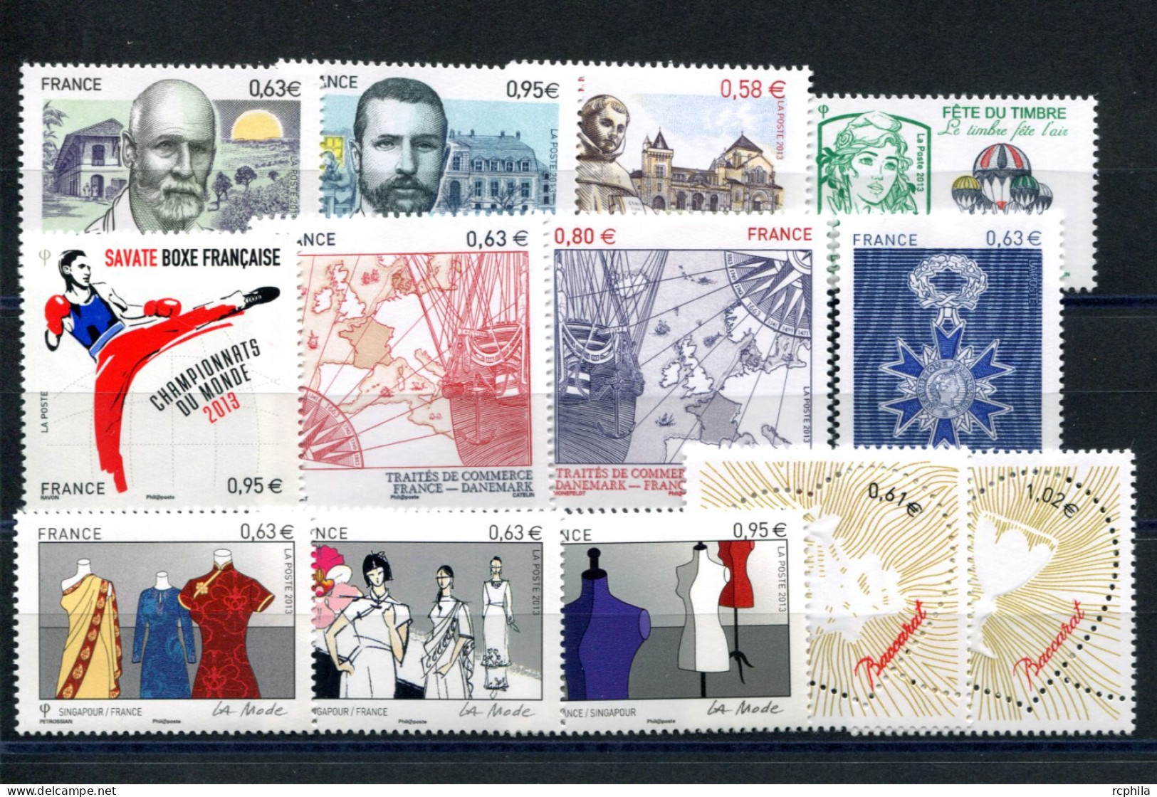 RC 27652 FRANCE 2013 LOT DE TIMBRES EN EURO A LA FACIALE 9,59€ NEUFS ** MNH TB - Ongebruikt