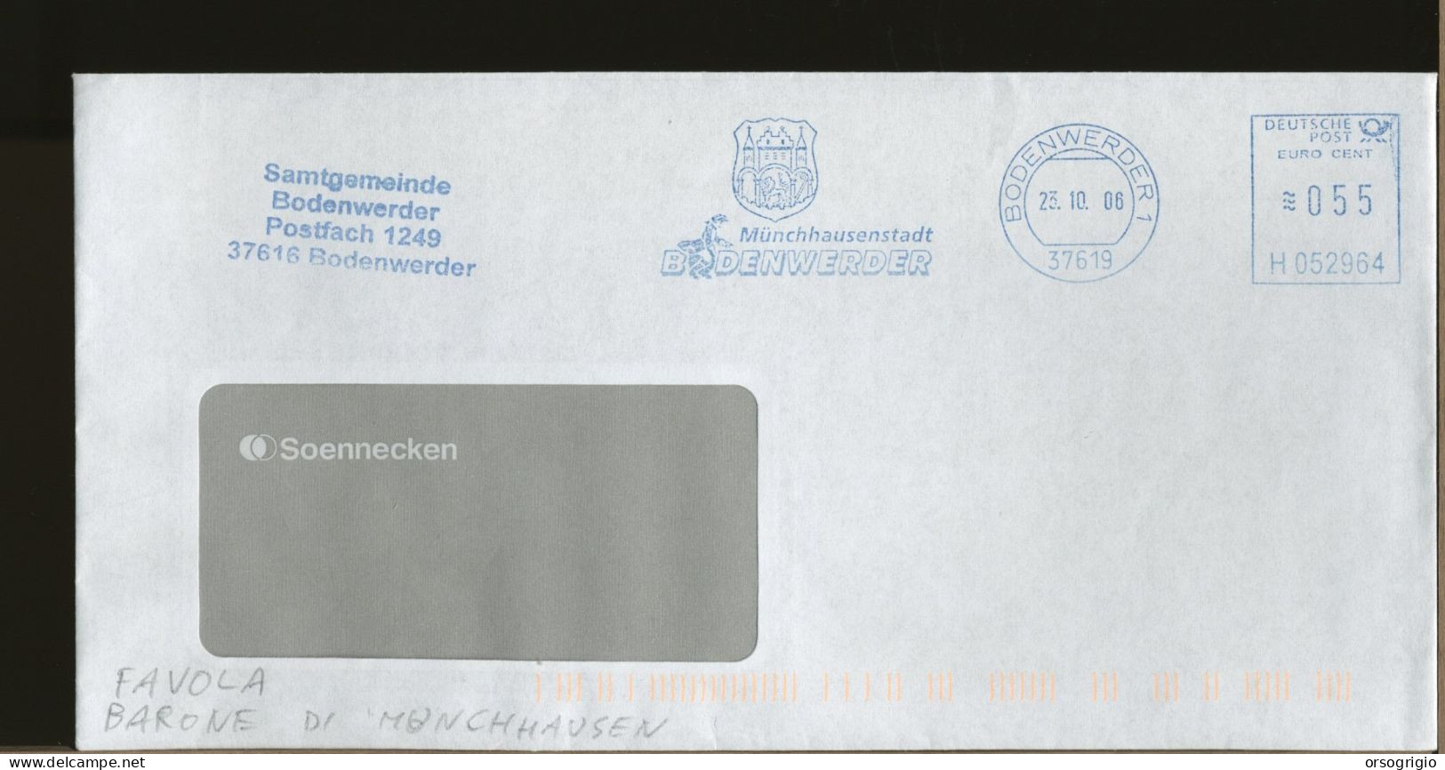 GERMANY - DEUTSCHE - EMA -   BODENWERDER - MUNCHHAUSEN - Maschinenstempel (EMA)
