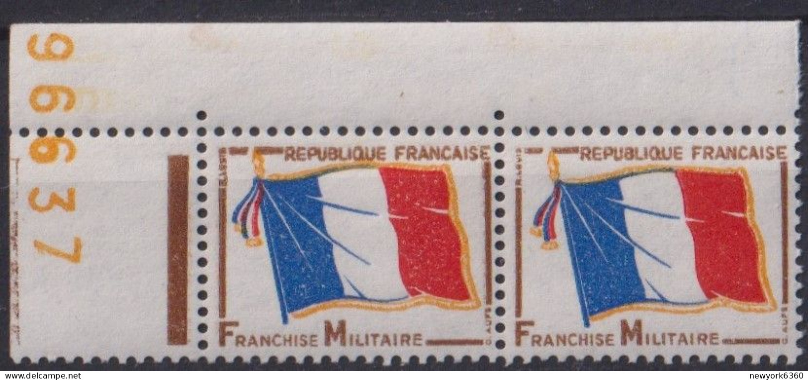1964 FRANCE FRANCHISE MILITAIRE N** 13 MNH Paire - Military Postage Stamps