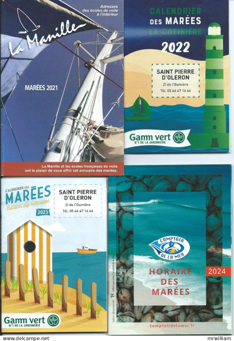 4 X Petits Carnets Calendrier Des Marées (2021/2022/2023/2024) - Tourismus
