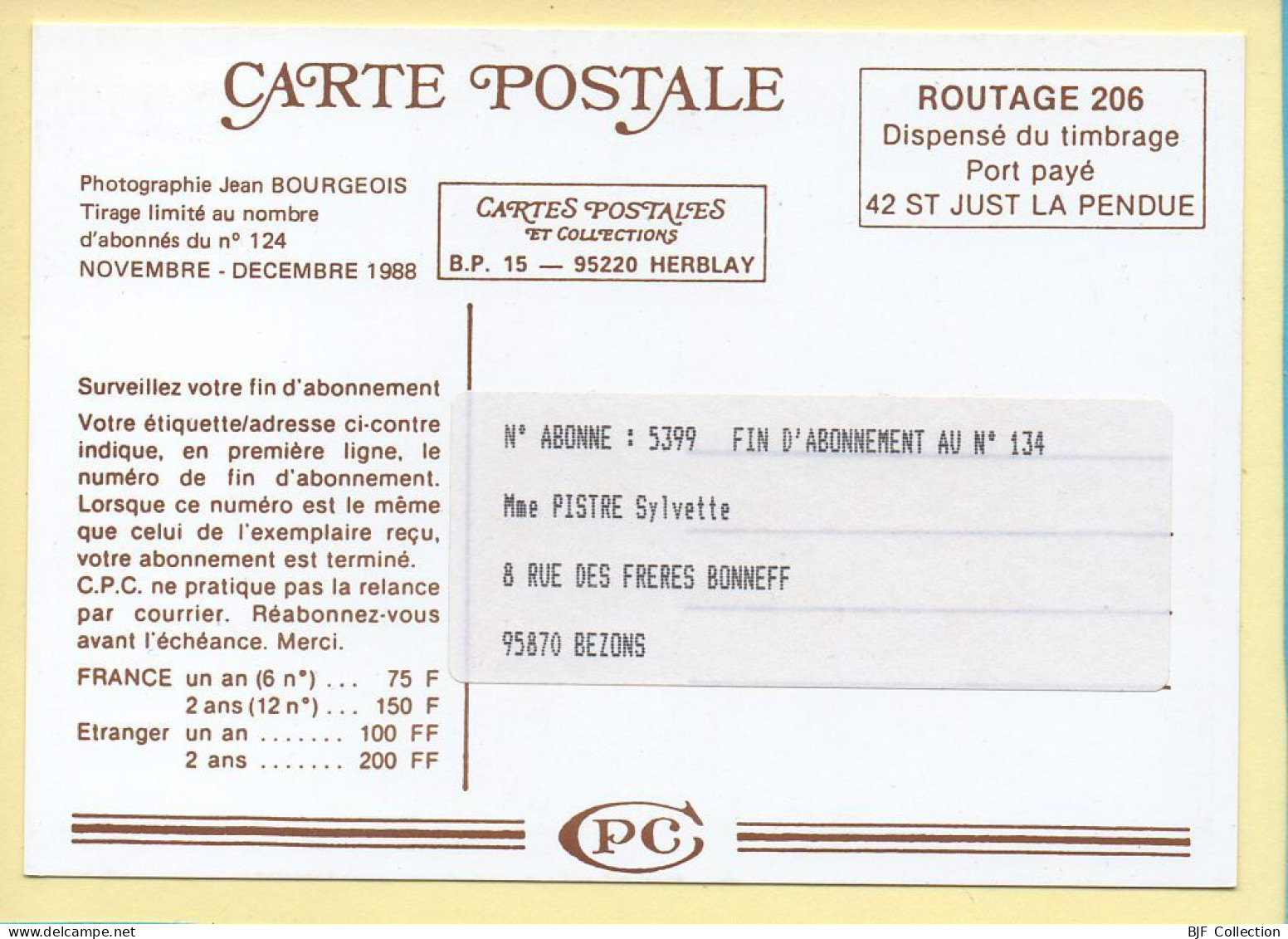 Photographe : Photo De Jean BOURGEOIS / COUESMES / Bascule Publique / CPC N° 124 / Tirage Limité / 1988 - Sonstige & Ohne Zuordnung