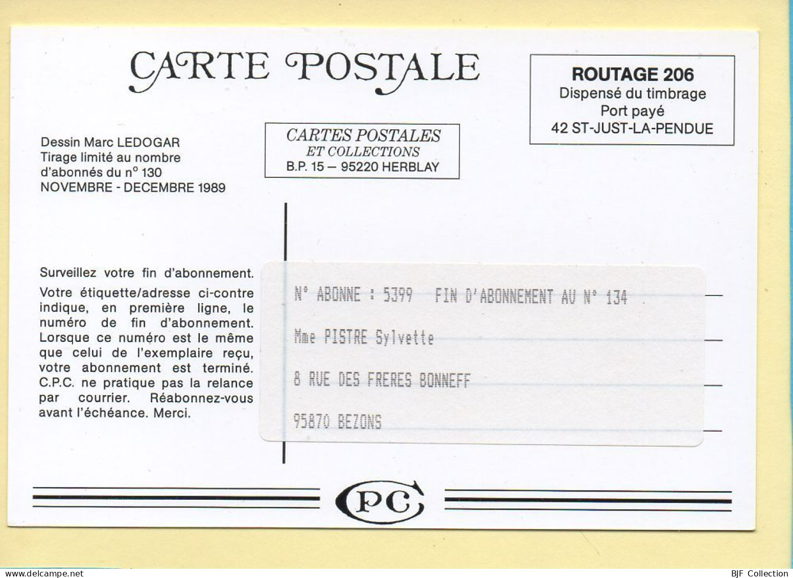 Illustrateur : Dessin De Marc LEDOGAR / Arbre / Fleurs / CPC N° 130 / Tirage Limité / 1989 - Ledogar