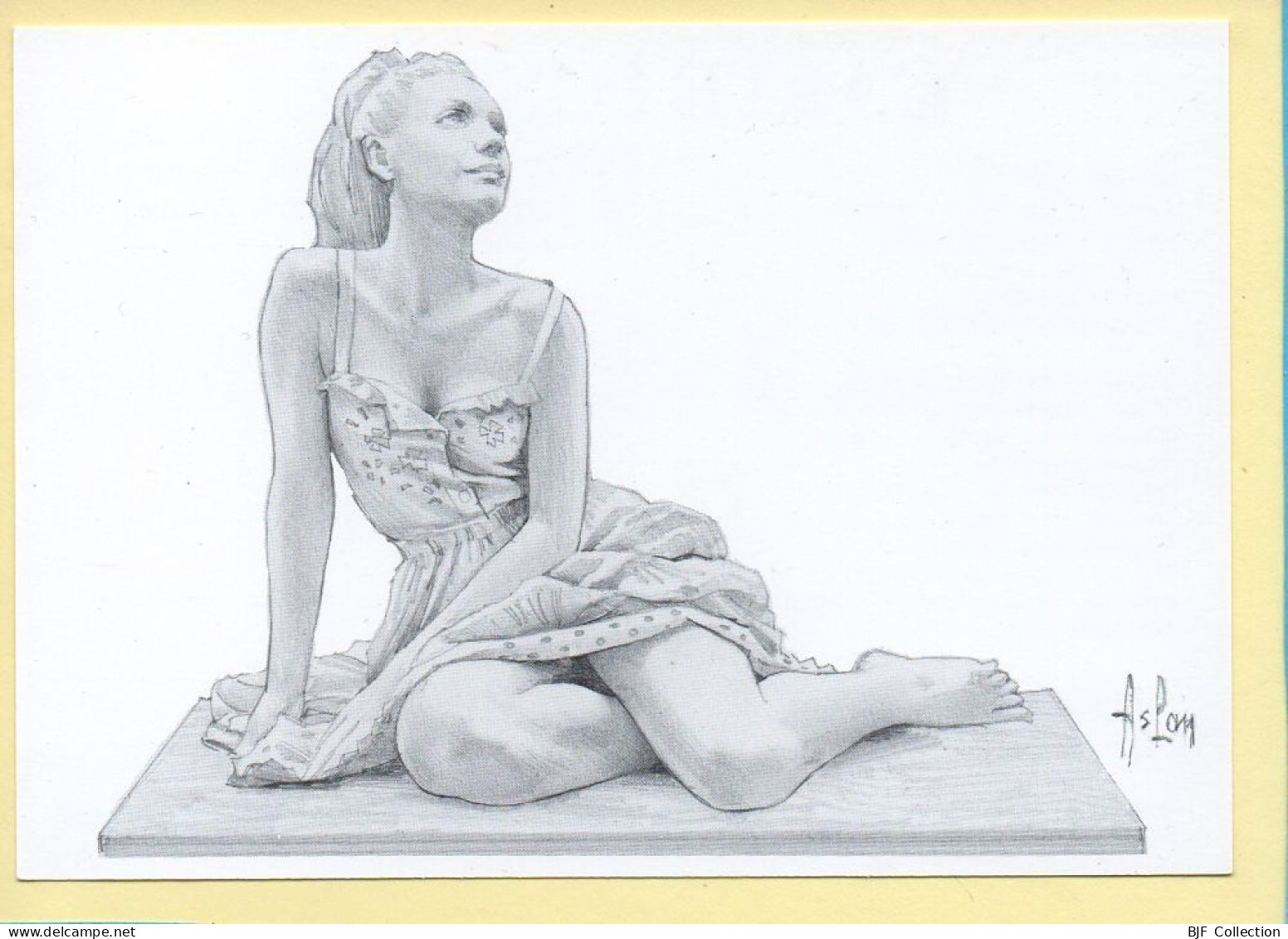 Illustrateur : Dessin D' ASLAN / Pin-up / Croquis D'étude Pour Une Statuette / CPC N° 142 / Tirage Limité / 1991 - Aslan