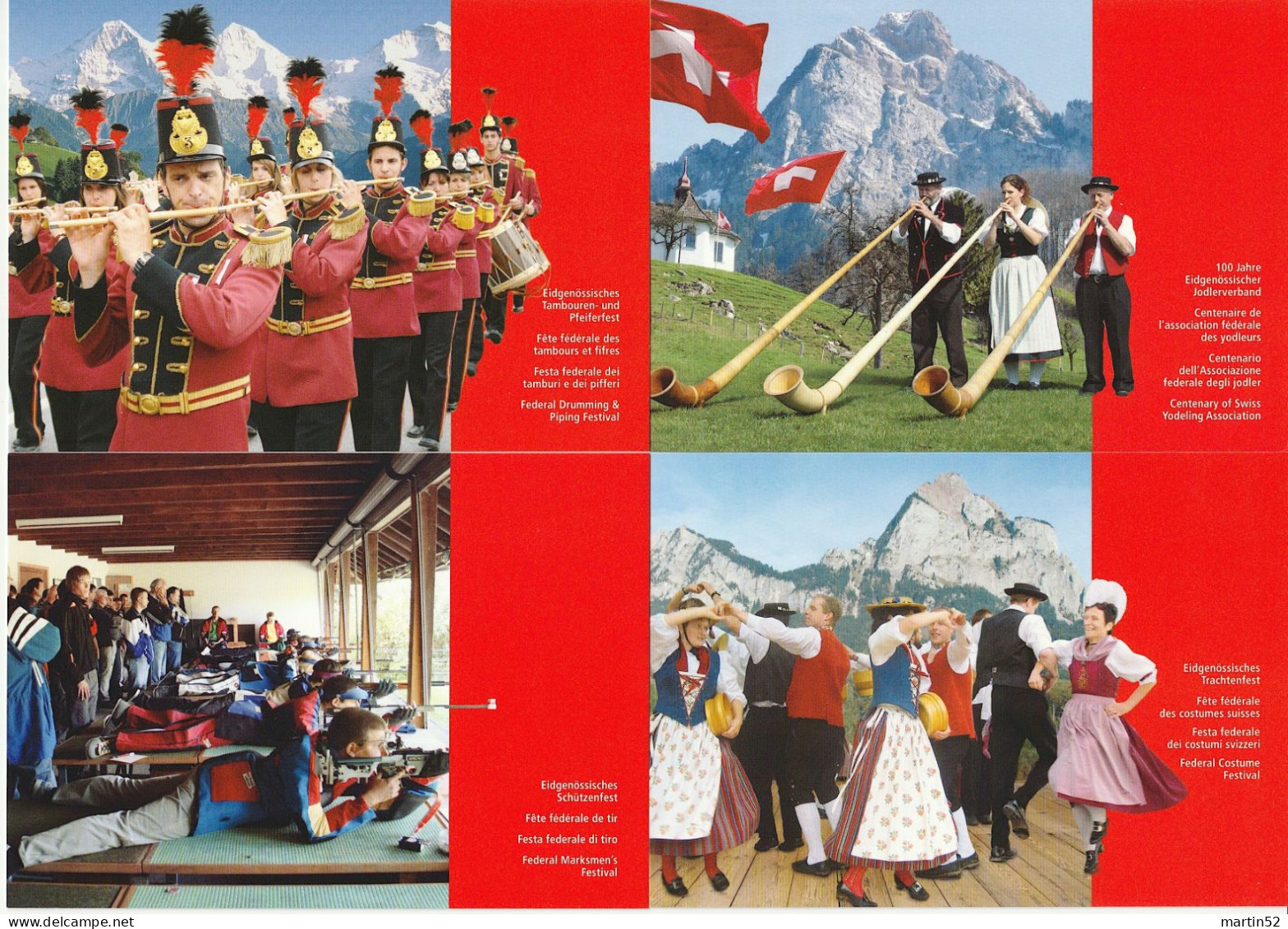 Schweiz Suisse 2010: Karten-Set Der PTT "Brauchtum" / Jeu Des CPI Officielles "Coutumes Suisses" Ungebraucht Non Circulé - Music