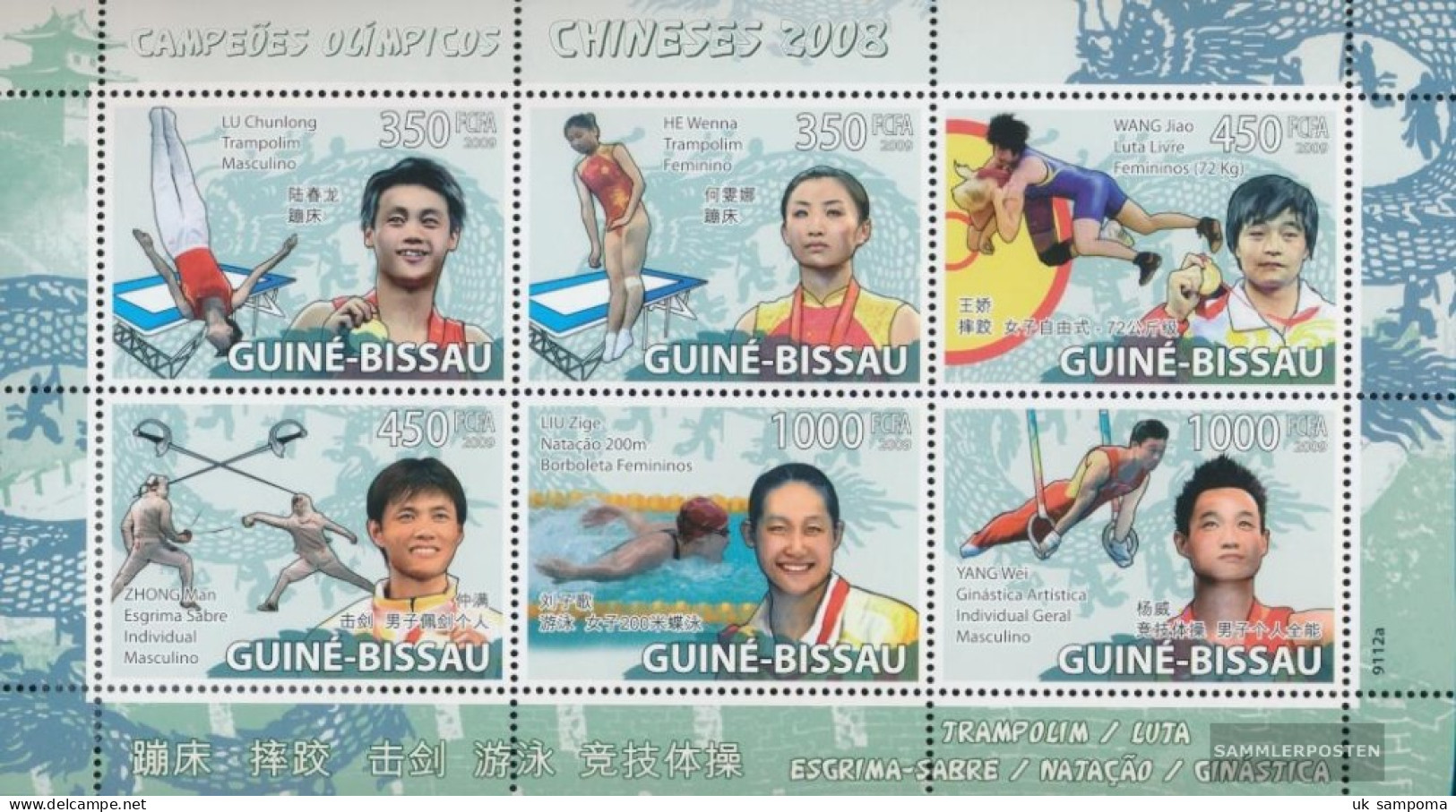 Guinea-Bissau 4029-4034 Sheetlet (complete. Issue) Unmounted Mint / Never Hinged 2009 Wrestling, Fencing, Swimming, Gymn - Guinea-Bissau