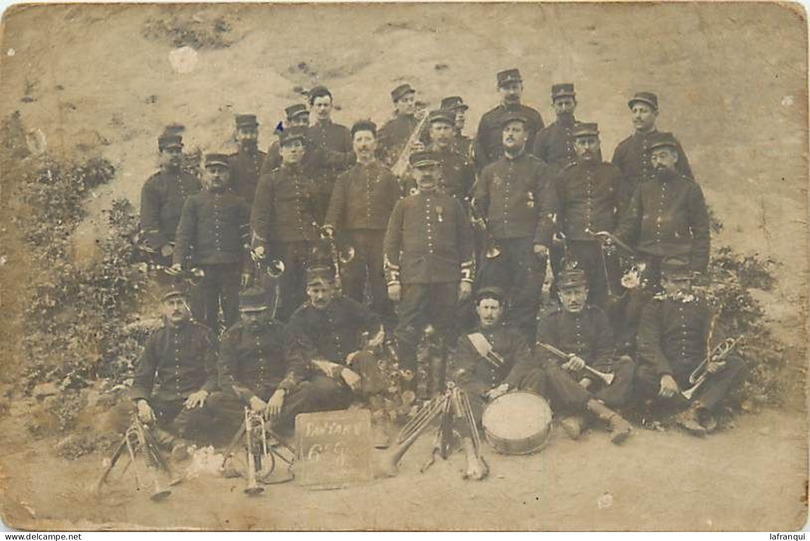 Militaires-ref E84-carte Photo -militaires -militaria -regiment -musique Musiciens - Fanfare Du 6eme Groupe - - Regiments