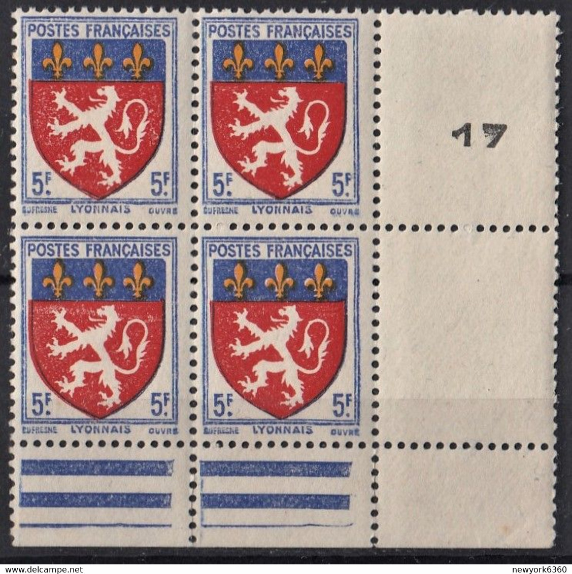 1943 FRANCE N** 572 Bloc De 4  MNH - Unused Stamps