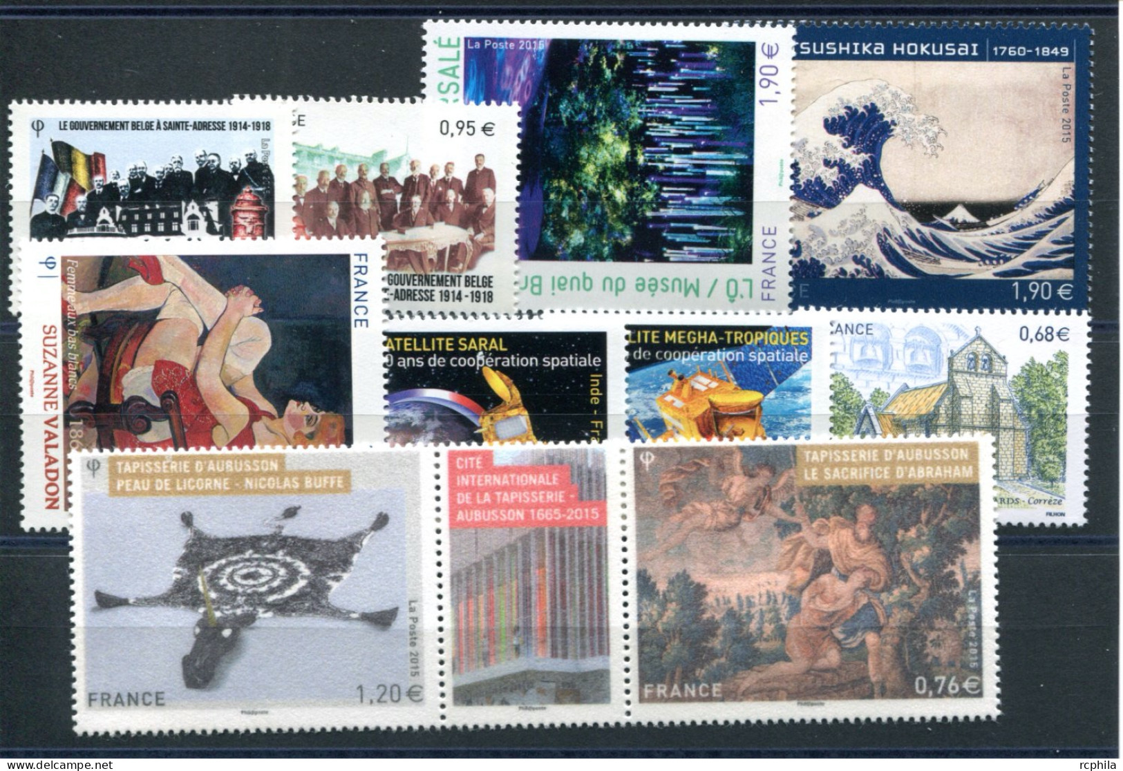 RC 27657 FRANCE 2015 LOT DE TIMBRES EN EURO A LA FACIALE 12,01€ NEUFS ** MNH TB - Unused Stamps