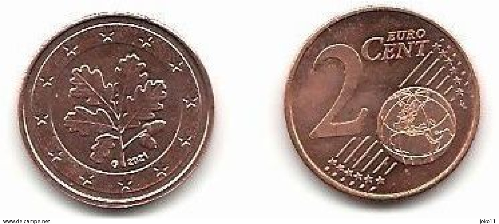 2 Cent, 2021, Prägestätte (G) Vz, Sehr Gut Erhaltene Umlaufmünze - Deutschland