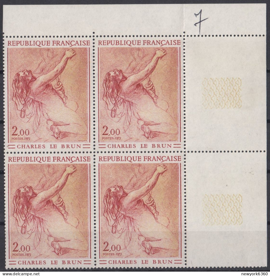 1973 FRANCE N** 1742 MNH Bloc De 4 - Neufs